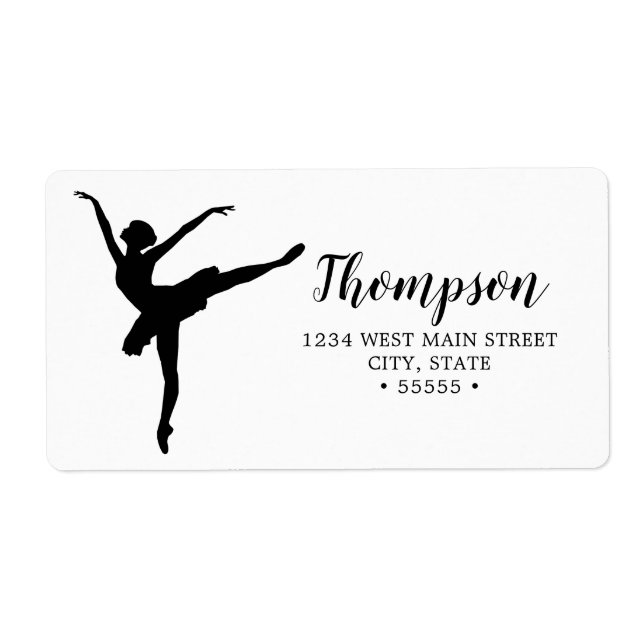 Simple Ballerina Silhouette Return Label (Front)