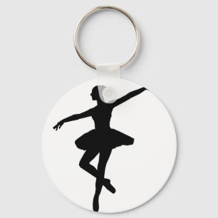 Simple Ballet Black White Ballerina Keychain