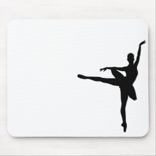 Simple Ballet Black White Ballerina Mouse Pad