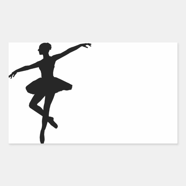 Simple Ballet Black White Ballerina Sticker (Front)