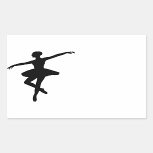 Simple Ballet Black White Ballerina Sticker