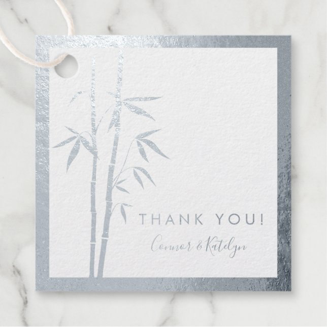 Simple bamboo thank you favour tags (Front)
