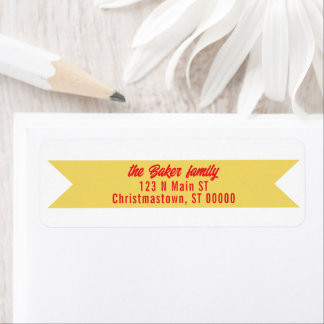 Simple Banner Gold & Red Christmas Card