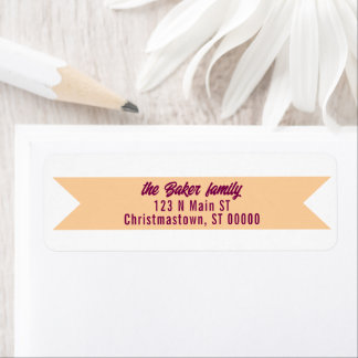 Simple Banner Peach & Plum Christmas Card