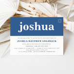 SIMPLE BAR MITZVAH cool modern jewish star navy Invitation<br><div class="desc">A trendy, simple design for your child's BAR MITZVAH INVITATIONS. Wow your friends and family with this little number ;DSetup as a template it is simple for you to add your own details, add your photo or hit the customize button and you can add or change text, fonts, sizes etc...</div>