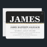 SIMPLE BAR MITZVAH modern jewish star black white Invitation<br><div class="desc">by kat massard >>> WWW.SIMPLYSWEETPAPERIE.COM <<< A trendy, simple design for your child's BAR MITZVAH INVITATIONS. Wow your friends and family with this little number ;DSetup as a template it is simple for you to add your own details, add your photo or hit the customize button and you can add...</div>