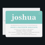 SIMPLE BAR MITZVAH modern minimal star mint green Invitation<br><div class="desc">A trendy, simple design for your child's BAR MITZVAH INVITATIONS. Wow your friends and family with this little number ;DSetup as a template it is simple for you to add your own details, add your photo or hit the customize button and you can add or change text, fonts, sizes etc...</div>