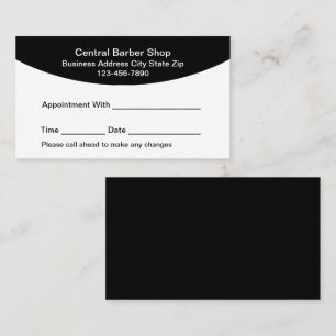 Simple Barber Shop Appointment Cards