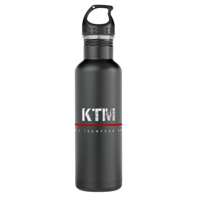 simple basic black monogrammed water bottle (Front)