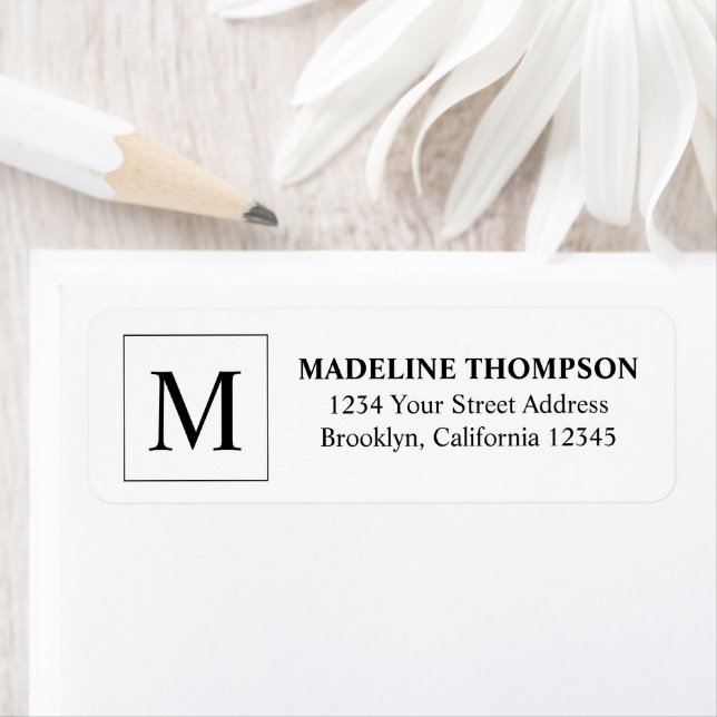 Simple Basic Black Square Border Monogram (Insitu)