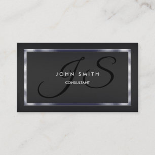 Simple Basic Black, Two-Sided Business Card