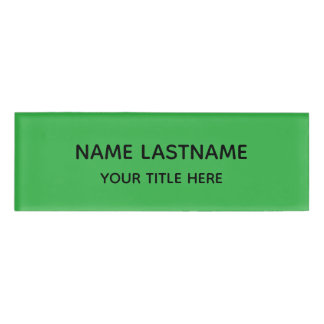 Simple Basic Bright Green Minimal Modern Title Name Tag