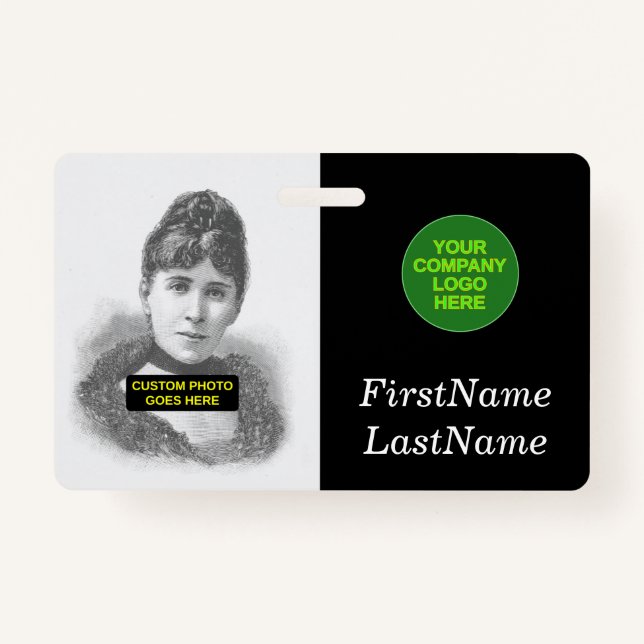 Simple, Basic Employee/Staff Portrait Badge (Front)