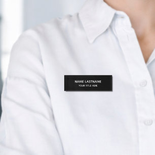 Simple Basic Minimalist Modern Black Title Name Tag