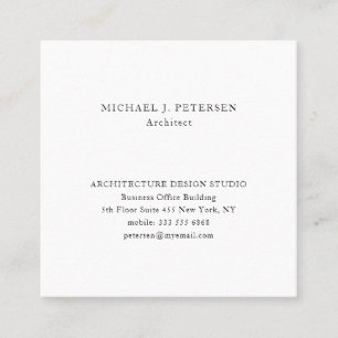 Simple basic minimalist professional template square business card