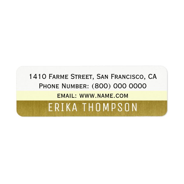 simple basic modern address label with stripes (Front)