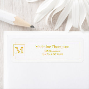 Simple Basic Mustard Initial Monogram Name Border