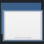 Simple Basic Navy Blue Border Stationery<br><div class="desc">Elevate your correspondence with this simple and elegant navy blue border stationery letterhead. Designed for a timeless and sophisticated look, this card features a clean white background framed by a classic navy blue border, making it perfect for personal or professional use. Whether you're writing thank-you notes, personal messages, or business...</div>