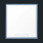 Simple Basic Navy Blue Border Stationery Notepad<br><div class="desc">Elevate your correspondence with this simple and elegant navy blue border stationery notepad. Designed for a timeless and sophisticated look, this card features a clean white background framed by a classic navy blue border, making it perfect for personal or professional use. Whether you're writing thank-you notes, personal messages, or business...</div>