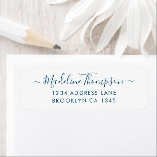 Simple Basic Navy Blue Elegant Script Girly Chic