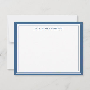 Simple Basic Personalized Light Navy Blue Border Card