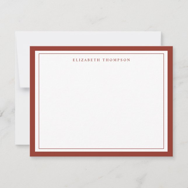 Simple Basic Personalized Red Thick Border Card (Front)