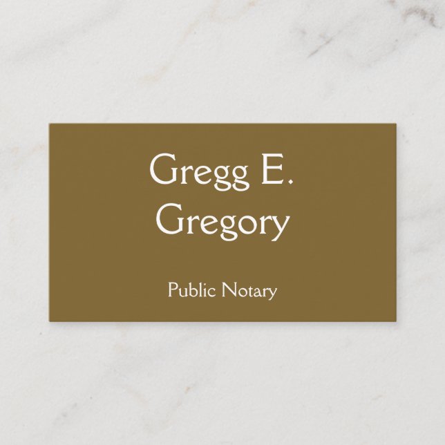 Simple & Basic Public Notary Business Card (Front)