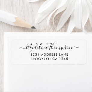 Simple Basique Noir Blanc Élégant Script Girly Chi