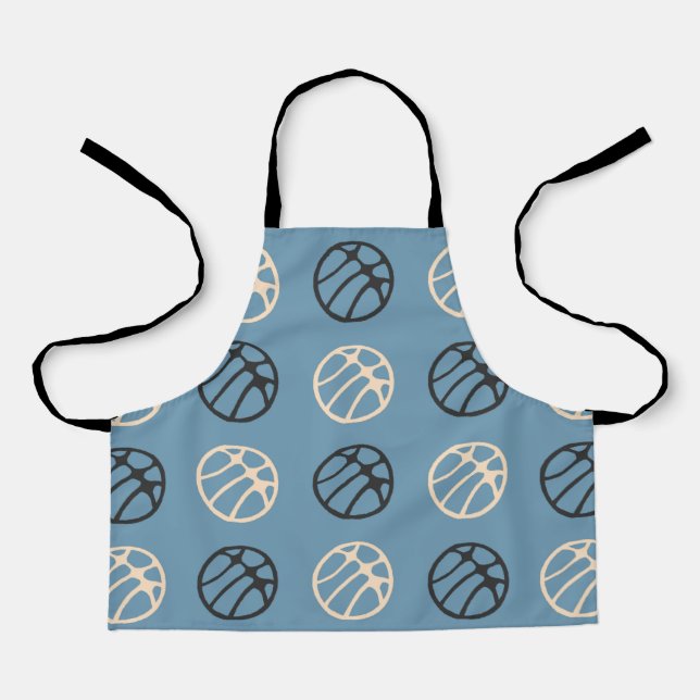 Simple Basketball Blue Basket Player Fan Kids Apron (Front)