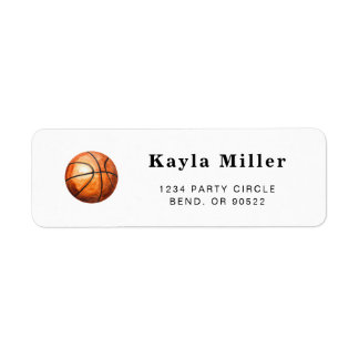 Simple Basketball Return Address Labels
