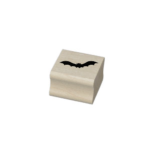 Simple Bat Silhouette Wood Art Stamp