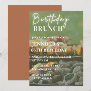 Simple Bbq Backyard 66th birthday invitations 