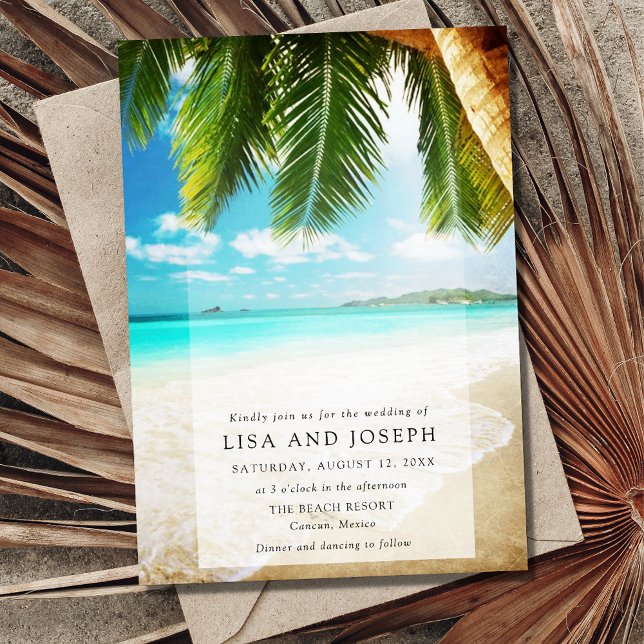 Simple Beach Destination Wedding Invitation (Creator Uploaded)