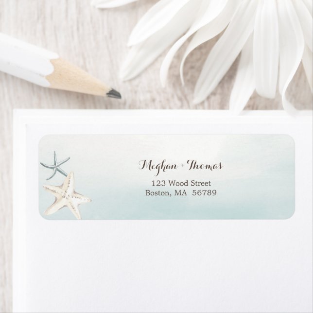 Simple Beach Dusty Blue Personalize Return Address (Insitu)