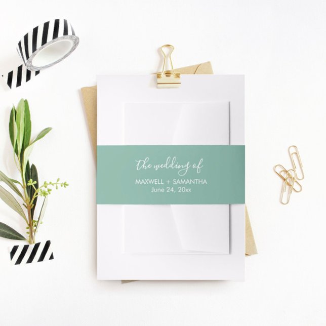 Simple Beach Wedding Invitation Belly Band (Creator Uploaded)