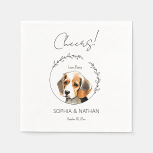 Simple Beagle Dog Wedding Cocktail Napkins