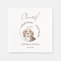 Simple Beagle Puppy Dog Wedding Cocktail Napkins