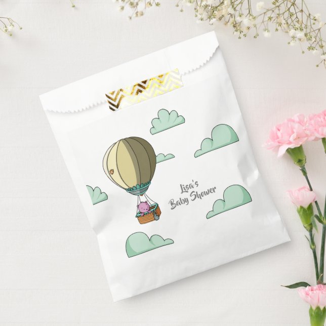 Simple Bear Hot Air Balloon Baby Shower Favour Bag (Sealed)