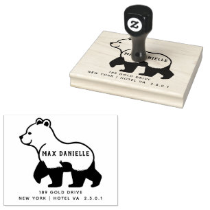 Simple bear Professional  Bold Botanical Wreath  Rubber Stamp