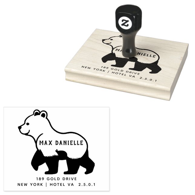 Simple bear Professional  Bold Botanical Wreath  Rubber Stamp (Stamped)