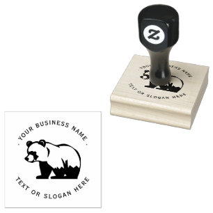 Simple bear Professional  Bold Botanical Wreath  Rubber Stamp