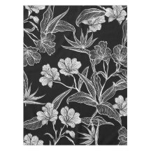 Simple Beautiful Black and White Floral Pattern