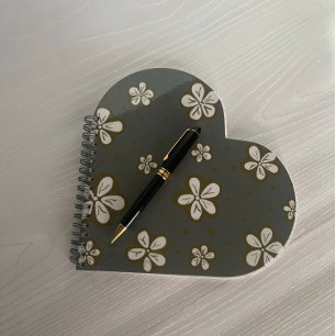 Simple Beauty Grey and White Forget Me Nots Notebook