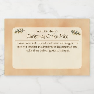 Simple Beige Christmas Baking Mix Gift Food Label