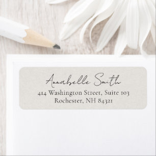 Simple Beige Classic Elegant Return Address