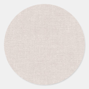 Simple Beige Faux Linen  Blank Template Classic Round Sticker