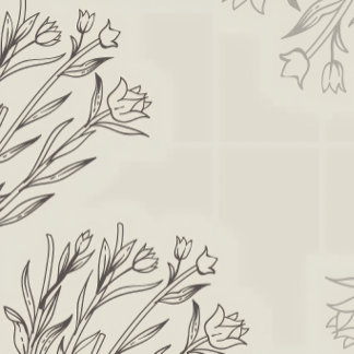 Simple Beige Floral Outline Name Mail Address