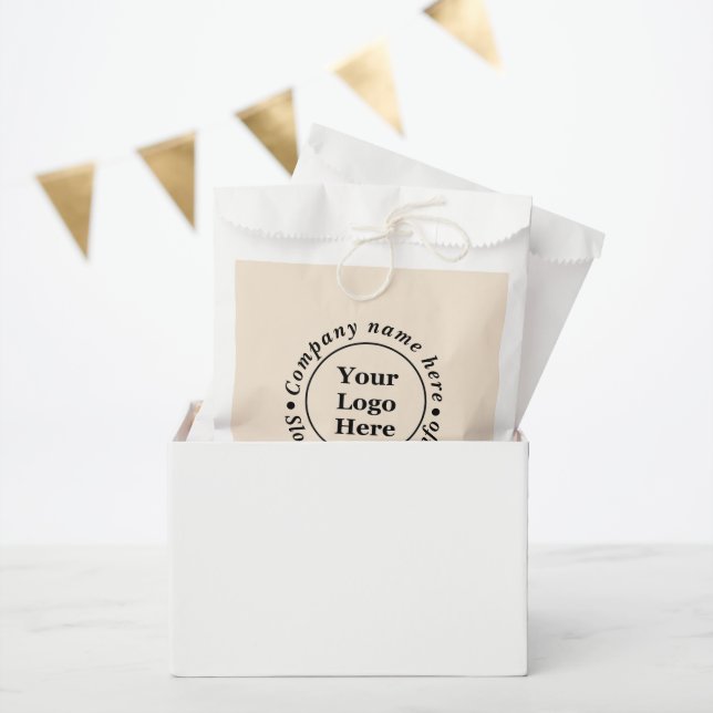 Simple beige minimalist  favour bag (Party)