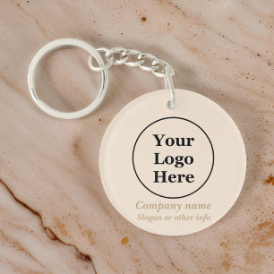 Simple beige minimalist  keychain
