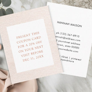Simple Beige Modern Minimalist discount card